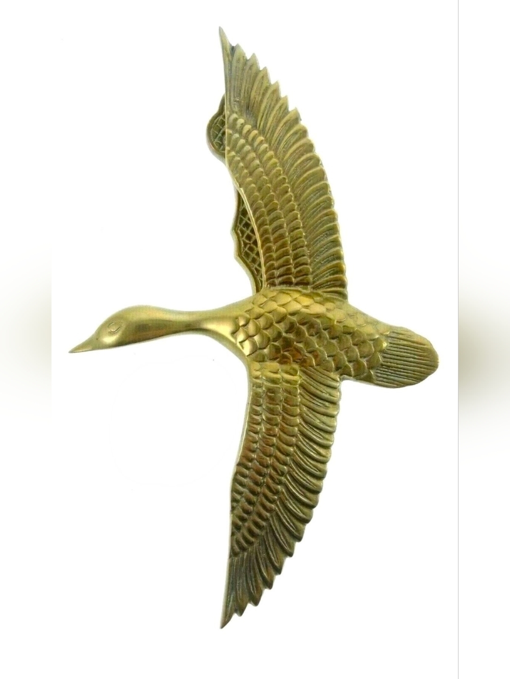 Vintage Solid Brass Flying Mallard Duck Door Knocker Mid Century Modern Water